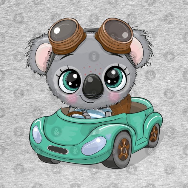 Cute Koala the driver of the green car by Reginast777